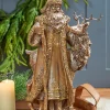 Decorator's Warehouse 15.5" Resin Highlands Santa with Deer > Winter Woodland|Christmas Accents