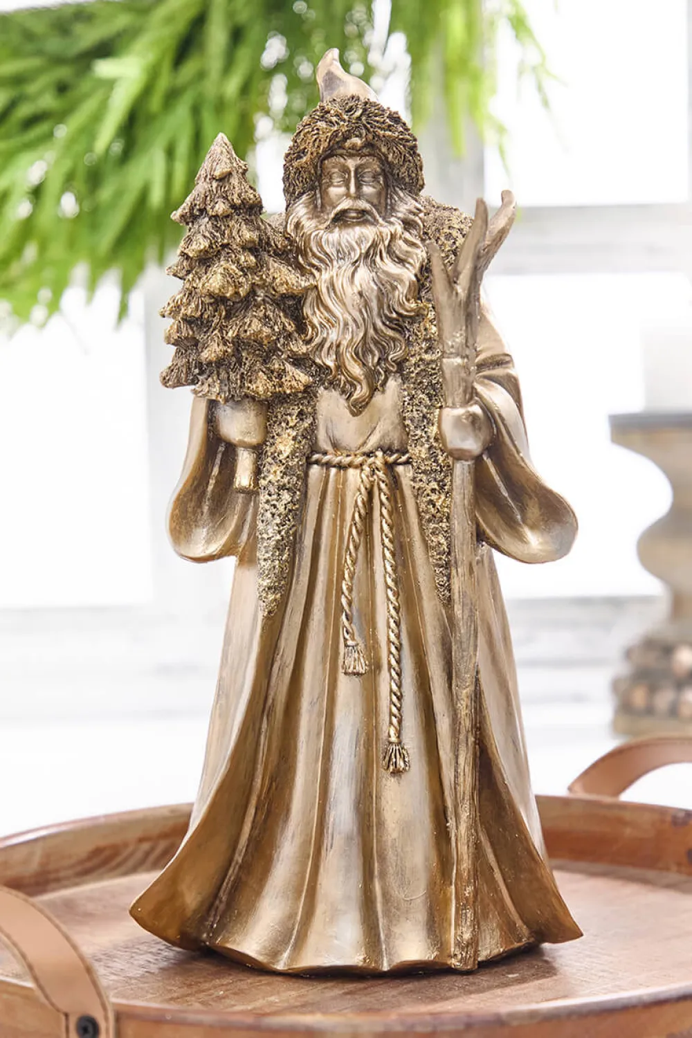 Decorator's Warehouse 16.5" Resin Highlands Santa with Tree > Winter Woodland|2026 New Additions