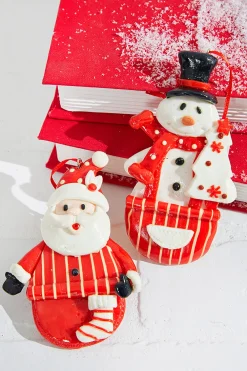 Decorator's Warehouse 4.5" Resin Holiday Santa /Snowman Ornament > Christmas Ornaments|Christmas Decor