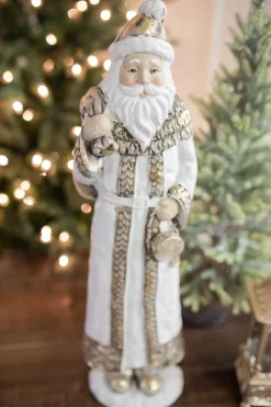 Decorator's Warehouse 21.5” Resin Santa with Bag > Gold & Champagne|Natural Elegance