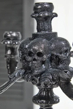 Decorator's Warehouse 14" Resin Skull Candelabra Halloween Decoration > Halloween|Halloween