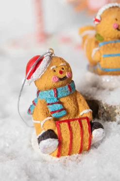 Decorator's Warehouse 4” Resin Sledding Gingerbread Man Ornament > Christmas Ornaments|Christmas Decor