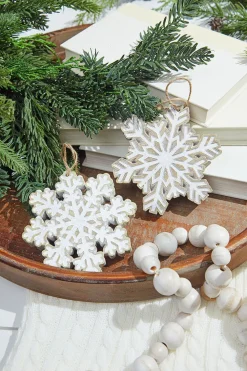 Decorator's Warehouse 5” Resin Snowflake Ornament > Christmas Ornaments|Winter Woodland
