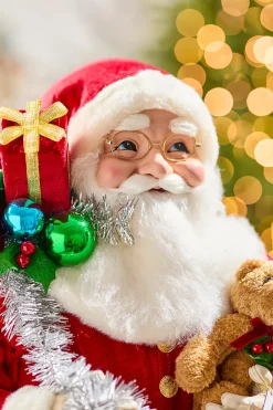 Decorator's Warehouse 36" Retro Santa With Teddy Bear And Sack > Retro Brites|Santas & Angels