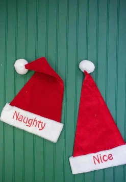 Decorator's Warehouse 22” Reversible Santa Hat “Naughty” and “Nice” > Christmas Decor