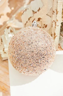 Decorator's Warehouse 4" Rose Gold Beaded Ball Ornament > Christmas Decor|Natural Elegance