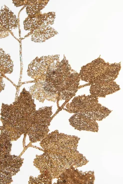 Decorator's Warehouse 32” Rose Gold Glitter Leaf Stem > Gold & Champagne|Natural Elegance