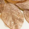 Decorator's Warehouse 28" Rose Gold Micro Beaded Sequins Magnolia Leaf Spray > Sugar & Spice|Christmas Sprays
