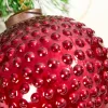 Decorator's Warehouse 4" Round Hobnail Ruby Mercury Glass Ornament > Cardinal|Christmas Decor