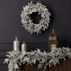Decorator's Warehouse 9' Royal Oaks Flocked Plug-In Garland with Warm White LED Lights > Christmas Decor|Outdoor Lighting