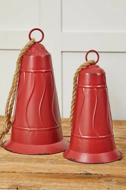 Decorator's Warehouse Rustic Red Metal Bell Ornament > Christmas Decor|Farmhouse