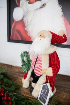 Decorator's Warehouse 16” Santa Figure "Tis The Season" Sign > Santas & Angels|Christmas Accents