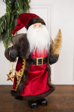Decorator's Warehouse 19” Santa Figure with Stars & Tree > Santas & Angels|Christmas Accents