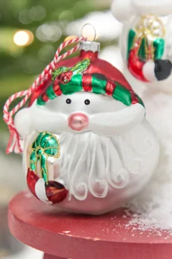 Decorator's Warehouse 5" Santa Head Glass Ornament > Christmas Decor|Christmas Ornaments