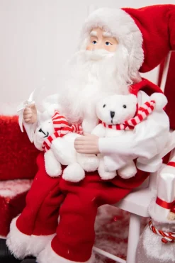 Decorator's Warehouse 14” Santa in Chair With Bears > Santas & Angels|Christmas Sale