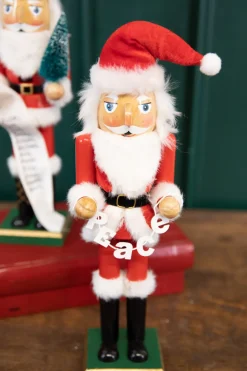 Decorator's Warehouse 15" Santa Nutcracker with Peace Garland > Nutcracker|Christmas Accents