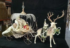 Decorator's Warehouse 40" Santa with Carriage and Deer - Mark Roberts > Mark Roberts