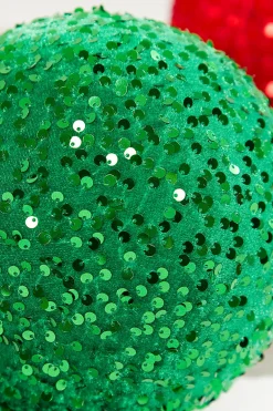 Decorator's Warehouse 8" Sequin Ball Ornament - Green > Christmas Ornaments|Traditional