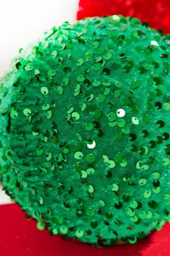 Decorator's Warehouse 6" Sequin Ball Ornament - Green > Christmas Decor|Mardi Gras