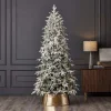 Decorator's Warehouse 9' Shadow Woods Flocked Spruce Tree with 600 Warm White LED Lights > 9 Feet|Christmas Decor
