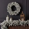 Decorator's Warehouse 9' Shadow Woods Spruce Flocked Plug-In Garland with Warm White LED Lights > Pre-Lit Garlands|Christmas Garlands