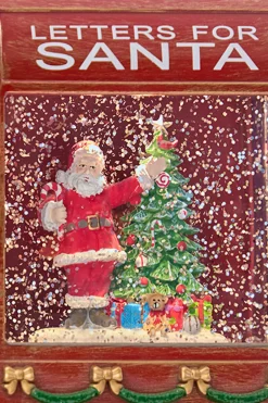 Decorator's Warehouse 7” Shimmer Santa Mail Box Water Lantern > Christmas Decor|Retro Brites