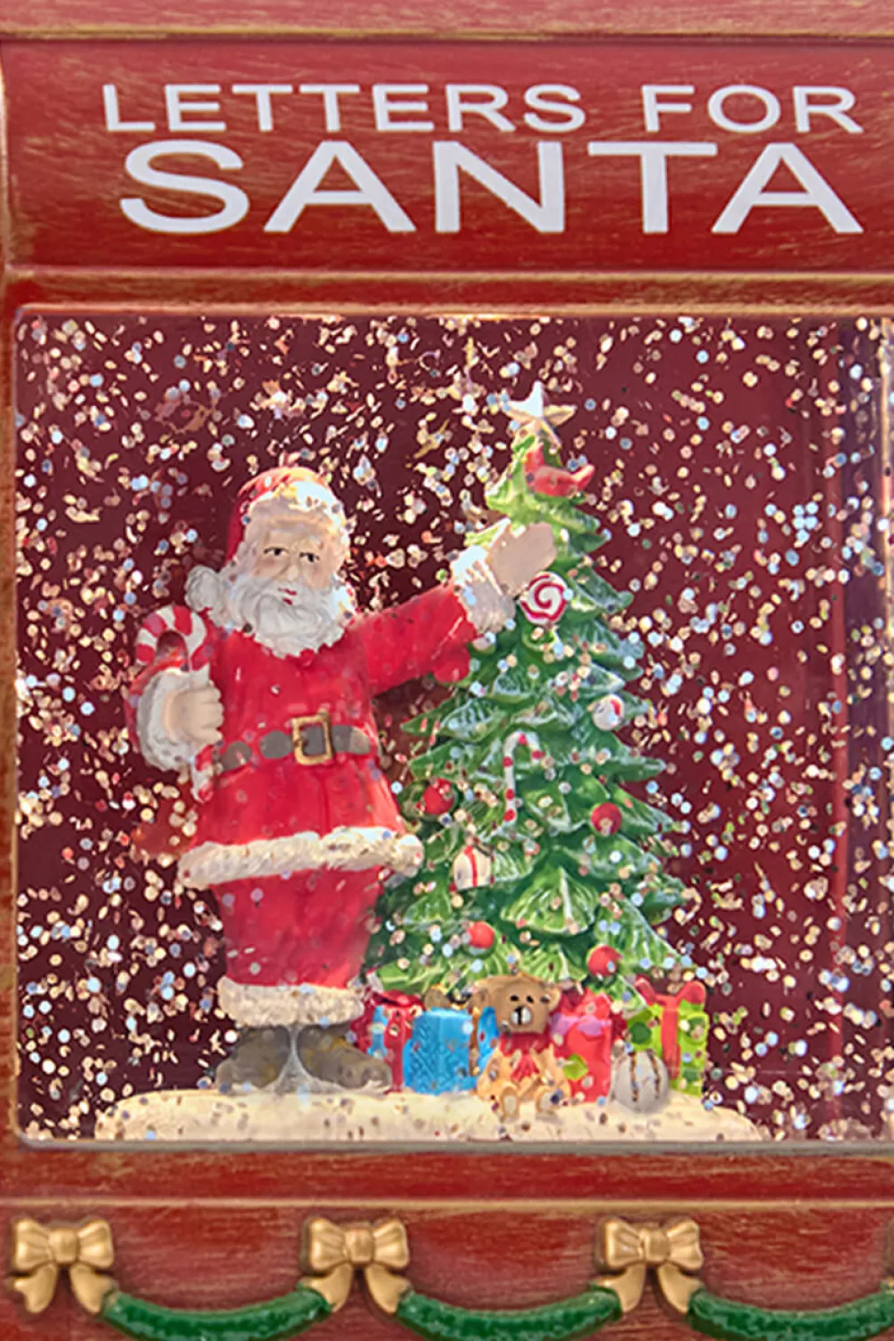 Decorator's Warehouse 7” Shimmer Santa Mail Box Water Lantern > Christmas Decor|Retro Brites