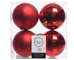 Decorator's Warehouse 3.9” Shiny/Matte Christmas Red Shatterproof Ornaments - Set of 4 > Cardinal|Nutcracker