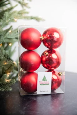 Decorator's Warehouse 3.1” Shiny/Matte Christmas Red Shatterproof Ornaments - Set of 6 > Cardinal|Nutcracker
