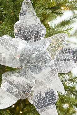 Decorator's Warehouse 24" Shiny Mirrored Poinsettia Stem > Christmas Decor|Christmas Flowers