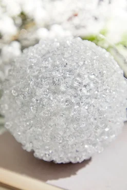 Decorator's Warehouse 4" Silver Crystal Ball Ornament > Christmas Ornaments|White Christmas