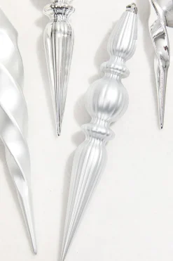 Decorator's Warehouse 12" Silver Finial Boxed - Set of 4 > White Christmas|Boxed Sets