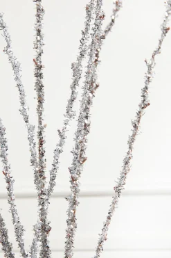 Decorator's Warehouse 40" Silver Glitter Twig Branch > White Christmas|Christmas Decor