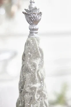 Decorator's Warehouse 19" Silver Gray Flocked Resin Tree > White Christmas|Tabletop & Accent Trees