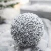 Decorator's Warehouse 4” Silver Ice & Sequin Ball Ornament > Christmas Ornaments|White Christmas