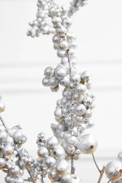 Decorator's Warehouse 18” Silver Platinum Dew Berry Christmas Spray > Christmas Sprays|Christmas Decor