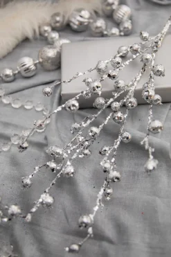 Decorator's Warehouse 30” Silver Pomegranate Glitter Spray > White Christmas|Christmas Decor