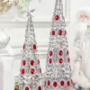 Decorator's Warehouse 24" Silver Red Wire Tree > Christmas Decor|Christmas Accents