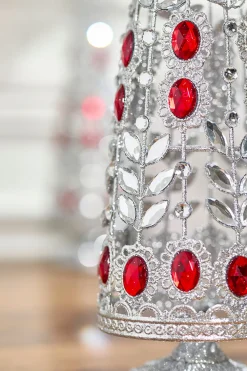 Decorator's Warehouse 24" Silver Red Wire Tree > Christmas Decor|Christmas Accents