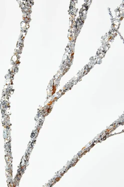 Decorator's Warehouse 43” Silver Sequin Branch > White Christmas|Christmas Sprays