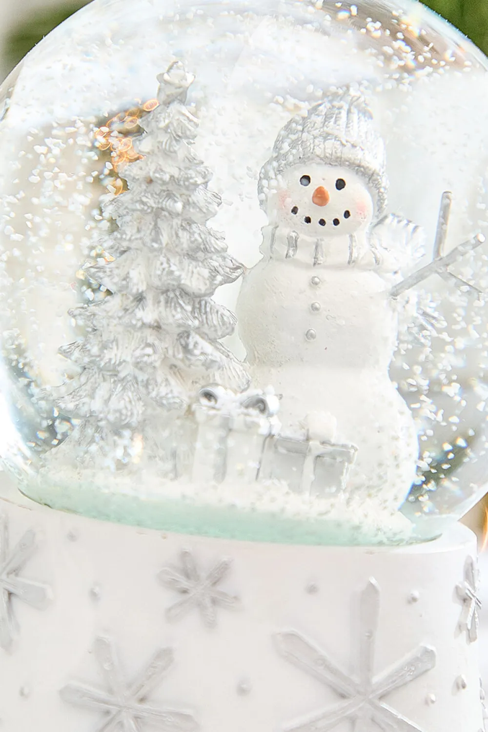 Decorator's Warehouse 6.5" Silver & White Snowman Snow Globe > Christmas Sale|Christmas Decor