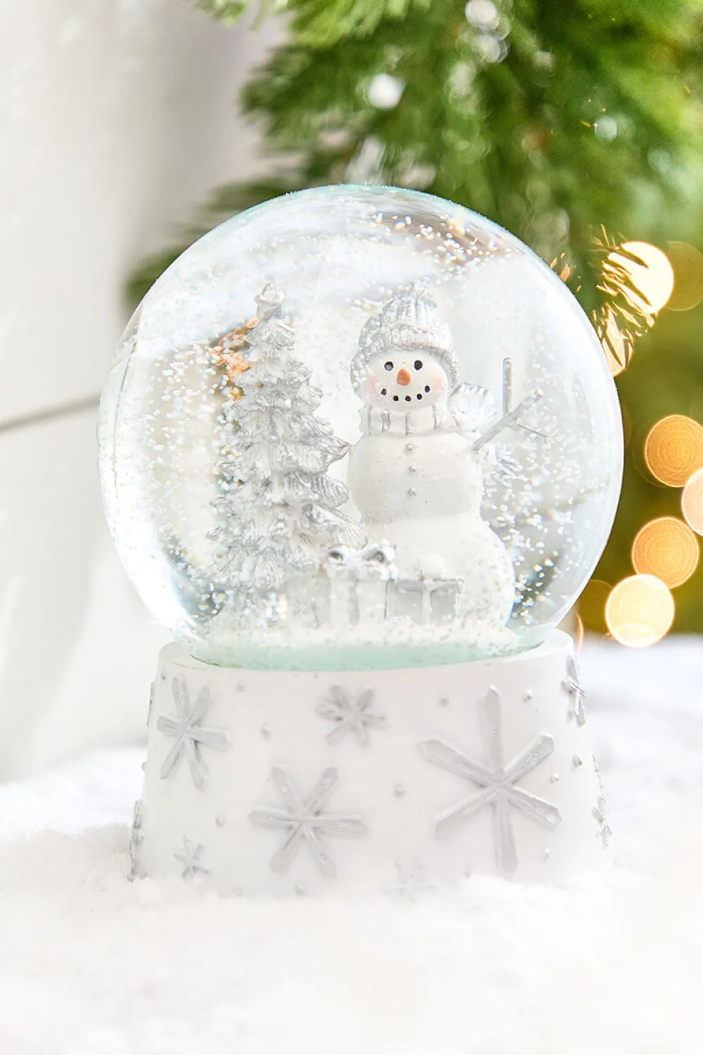 Decorator's Warehouse 6.5" Silver & White Snowman Snow Globe > Christmas Sale|Christmas Decor
