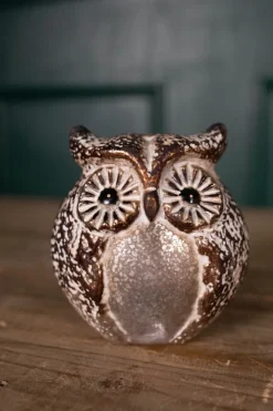 Decorator's Warehouse 6” Small Glass Owl figurine > Fall Decor|Winter Woodland