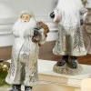 Decorator's Warehouse Small Resin Silver Snow Santa Figurine > Winter Woodland|Christmas Accents