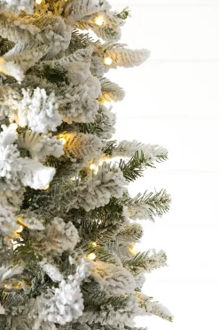Decorator's Warehouse 9' Snowcrest Pencil Pine Artificial Christmas Tree with 700 Color-Changing Lights > 9 Feet|Christmas Decor