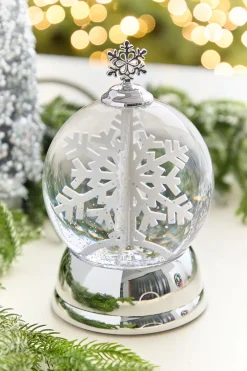 Decorator's Warehouse 6" Snowflake Light Up Globe > White Christmas|Christmas Decor