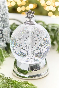 Decorator's Warehouse 6" Snowflake Light Up Globe > White Christmas|Christmas Decor