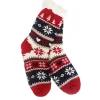 Decorator's Warehouse Snowflake, Tree & Heart Knit Thermal Slipper Socks with Non-Slip Grippers > Fun Gifts|Christmas Decor