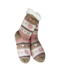 Decorator's Warehouse Snowflake, Tree & Heart Knit Thermal Slipper Socks with Non-Slip Grippers > Fun Gifts|Christmas Decor