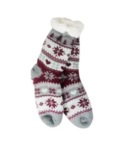 Decorator's Warehouse Snowflake, Tree & Heart Knit Thermal Slipper Socks with Non-Slip Grippers > Fun Gifts|Christmas Decor